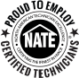 Proud to employ NATE Certified Technicians
